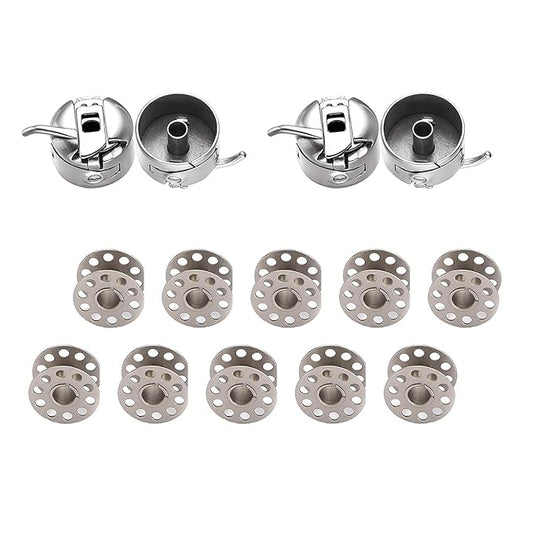 Bobbin Case 2 and 10 Bobbins for Singer/Usha/Vidya/Brother and Compatible with All Domestic Sewing Machines