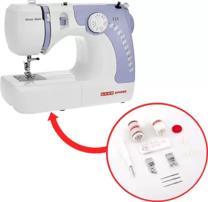 Usha Janome Wonder Stitch Plus with top hard cover